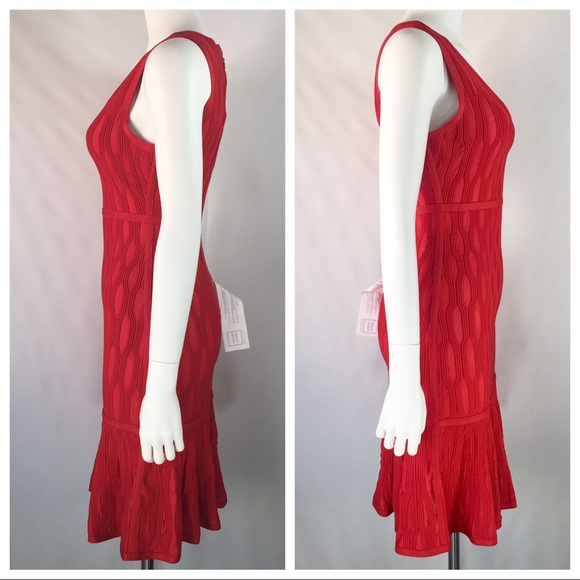 Herve Leger Max Azria Honeycomb V-Neck Dress - Picture 4 of 8